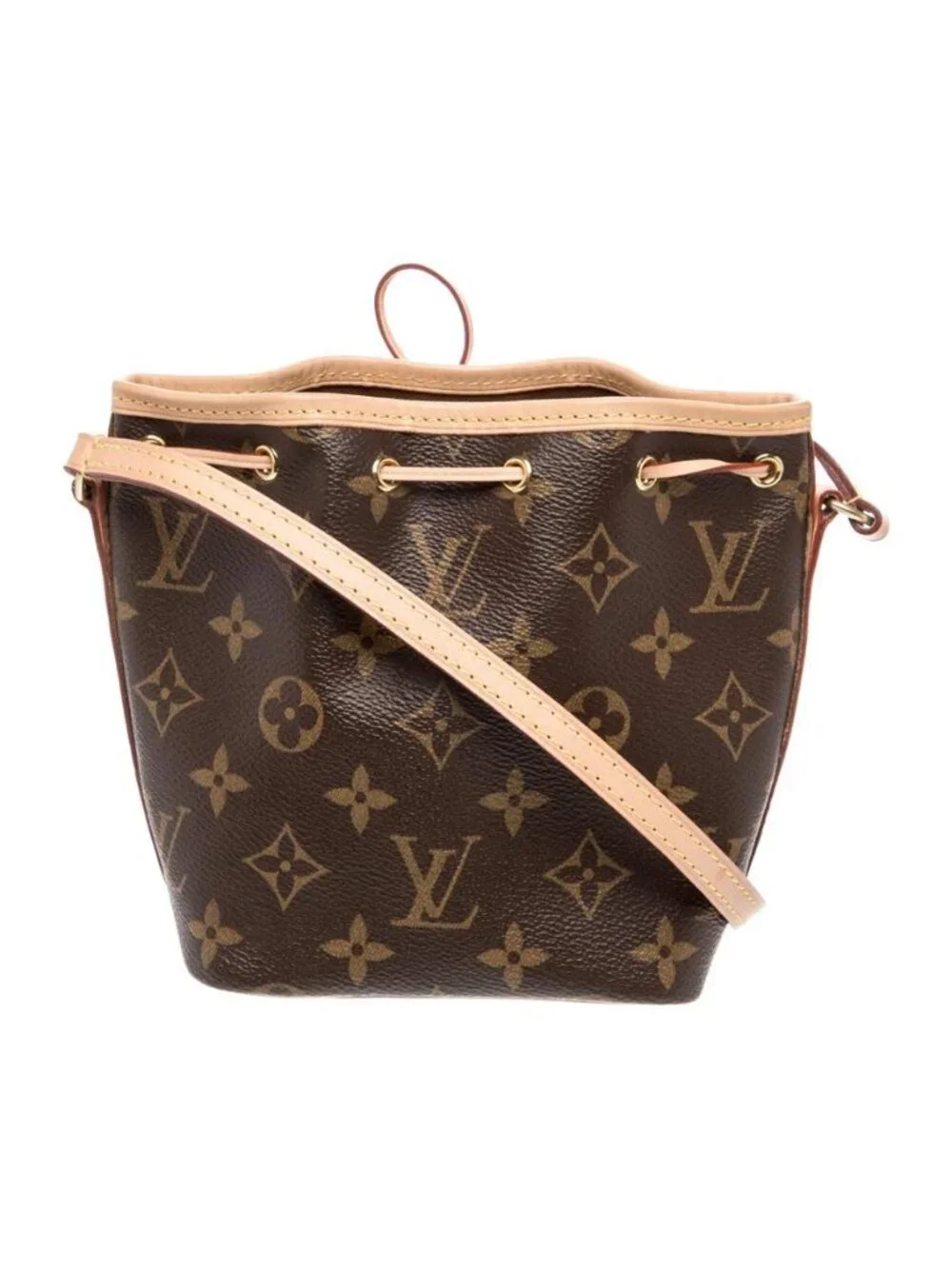 Louis Vuitton Monogram Noé Mini Bucket Crossbody Bag Brown Canvas, LUX